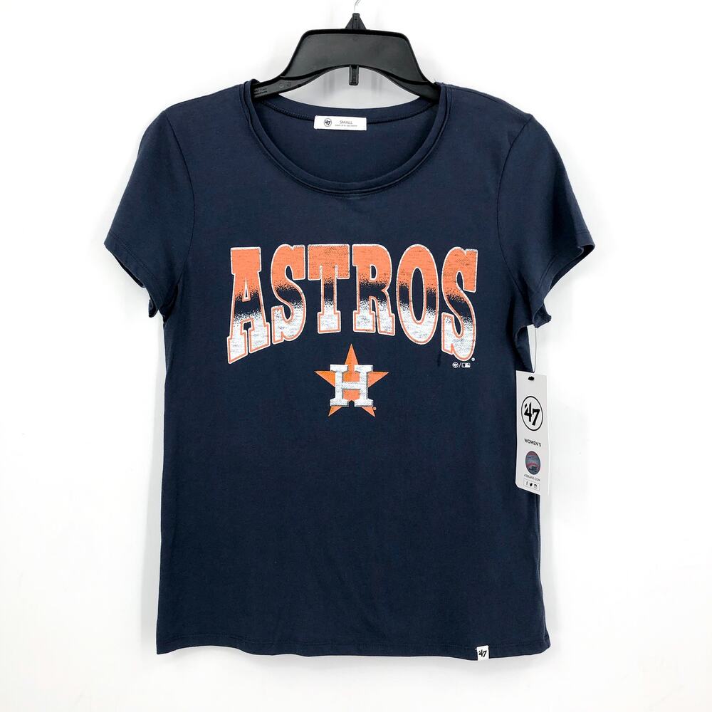 47 BRAND Womens Houston Astros Undertone Frankie T-shirt Small Atlas Blue NWT - Picture 2 of 12